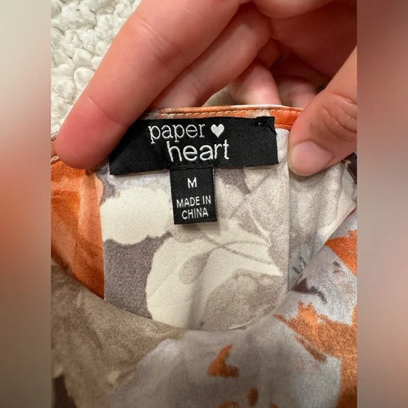 Paper Heart Cowl Neck Satin Slip Floral Dress - Picture 6 of 7